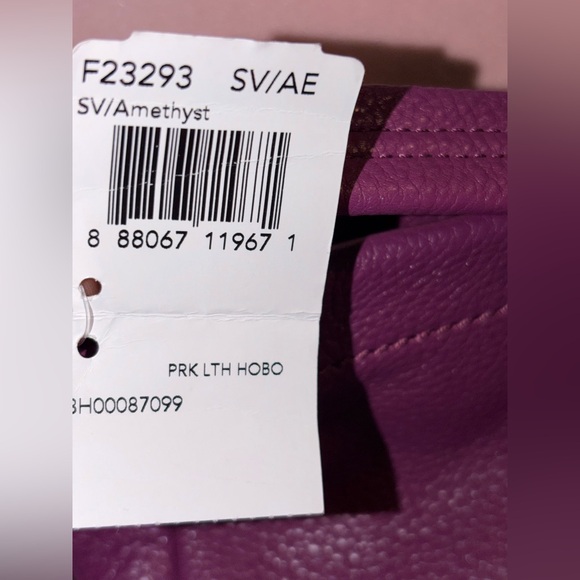 BNWT Vintage Authentic Coach Park Pebbled Leather Hobo – Amethyst #F23293 - Picture 3 of 9
